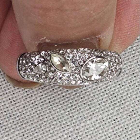 GORJANA Ring 9 Kingston Silver Crystals Bling Vintage Vibe Cocktail Ring - Picture 10 of 13